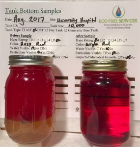 Before and After Water Removal and Coalescer Purification